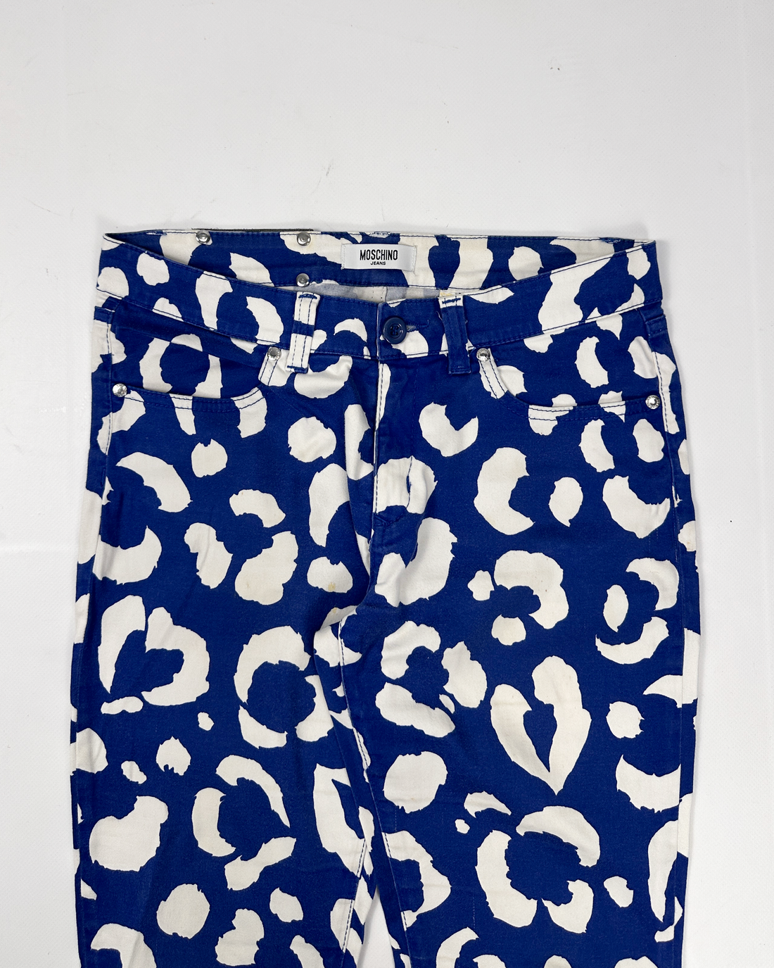 Moschino White Print Light Pants 2000's