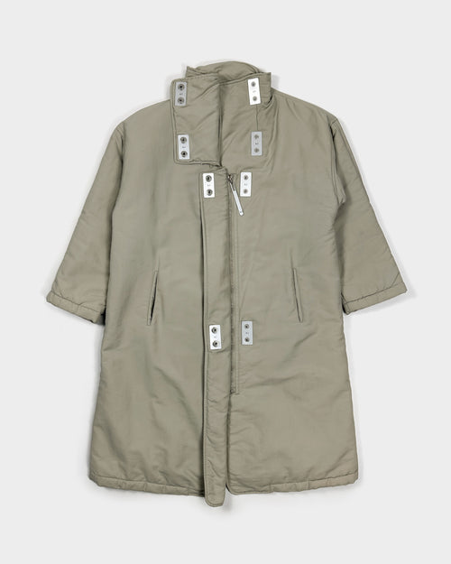 Armani Metallic Clousures Quilted Beige Long Coat 1990's - Vintagetts