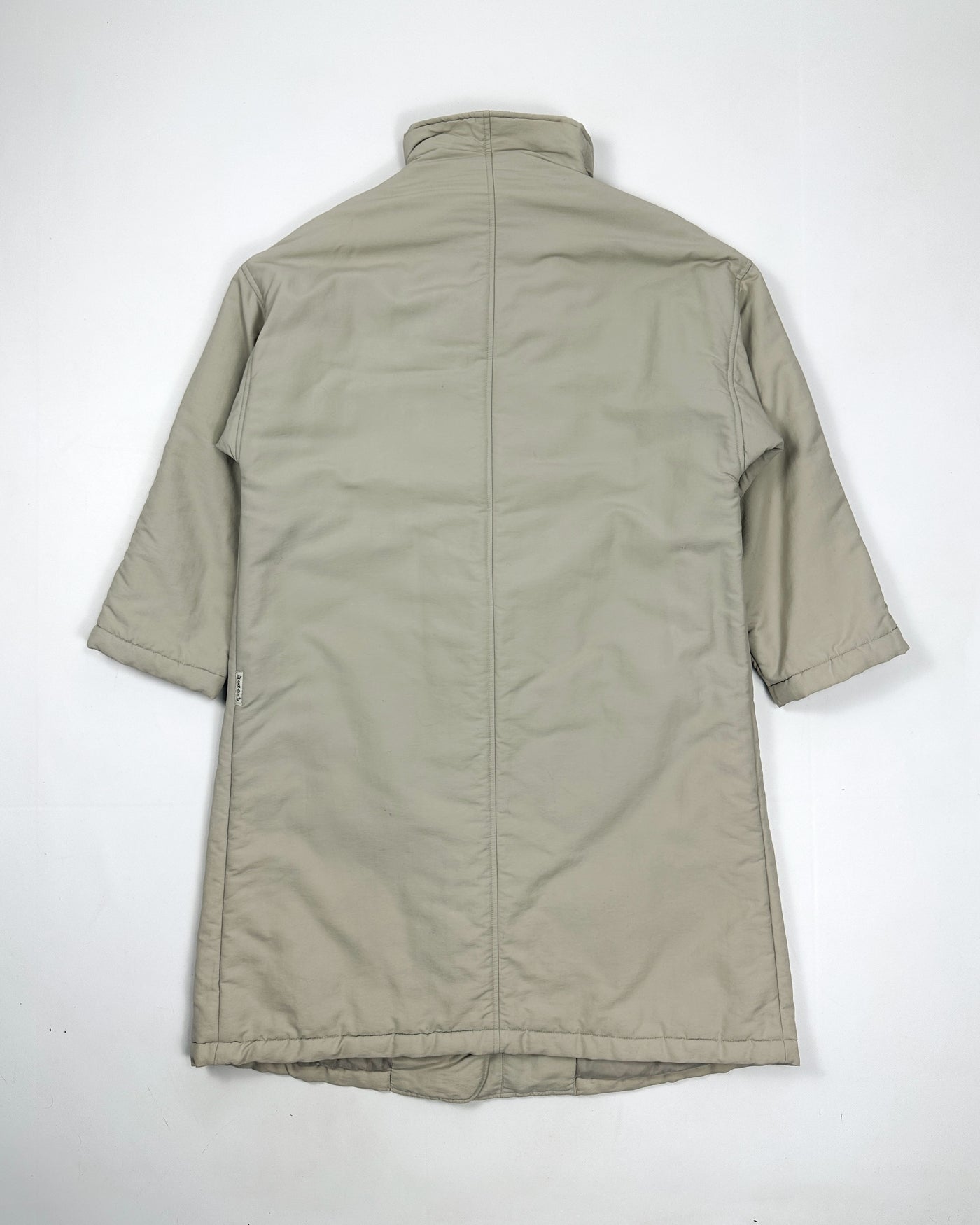 Armani Metallic Clousures Quilted Beige Long Coat 1990's