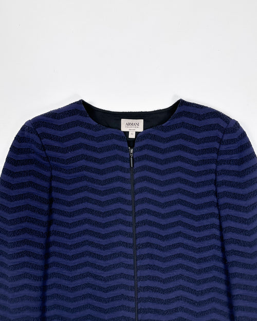 Armani "Z" Strippes Purple Zipped Jacket 1990's - Vintagetts