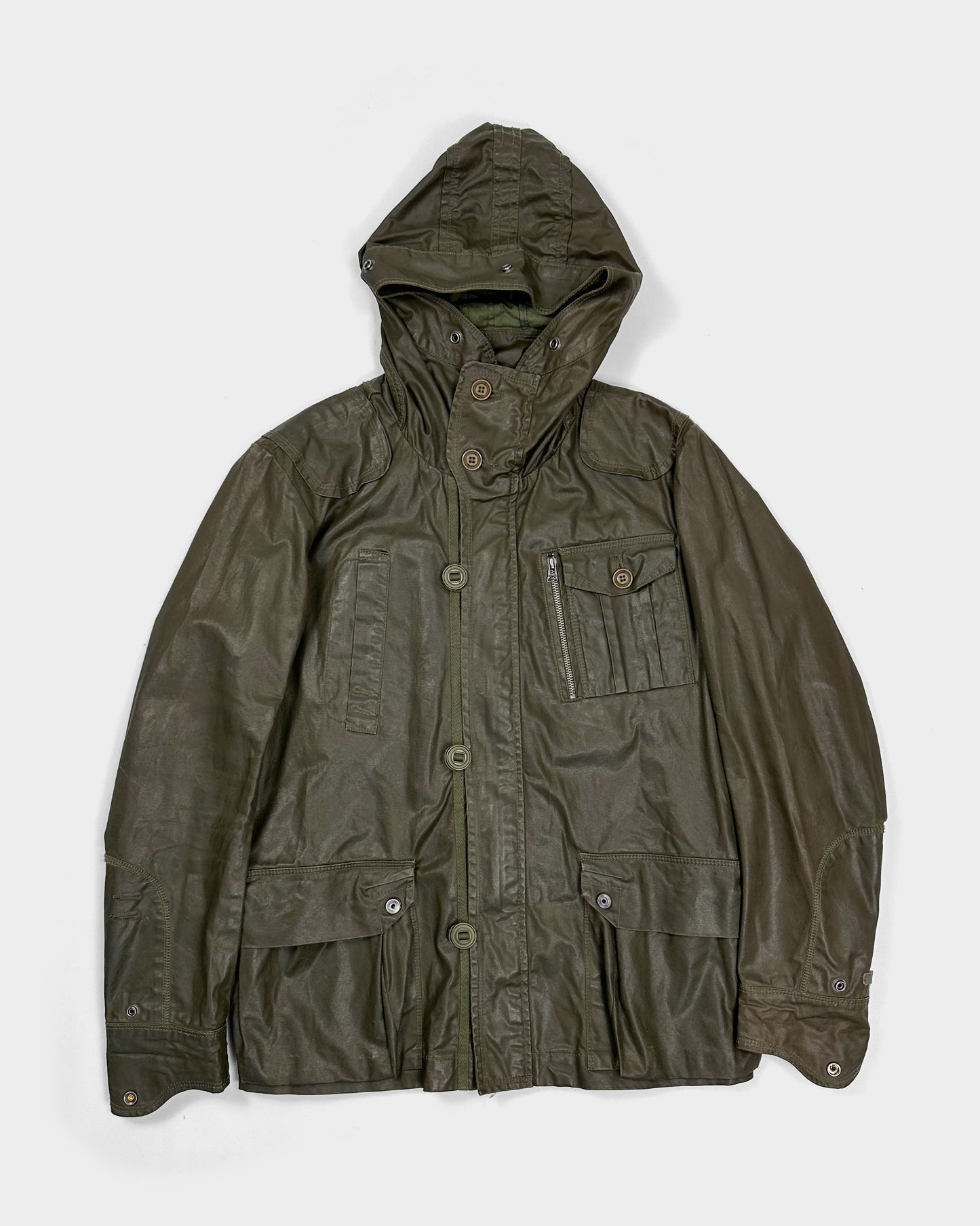 Diesel Waxed Military Green Jacket 1990's