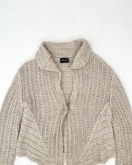 Armani Plaited Cropped Wool Cardigan 2000's
