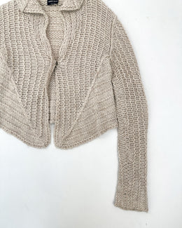 Armani Plaited Cropped Wool Cardigan 2000's