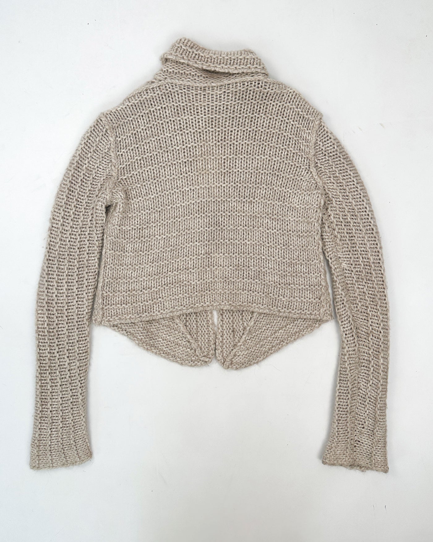 Armani Plaited Cropped Wool Cardigan 2000's