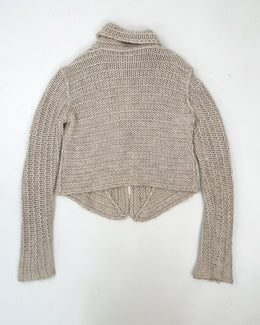 Armani Plaited Cropped Wool Cardigan 2000's