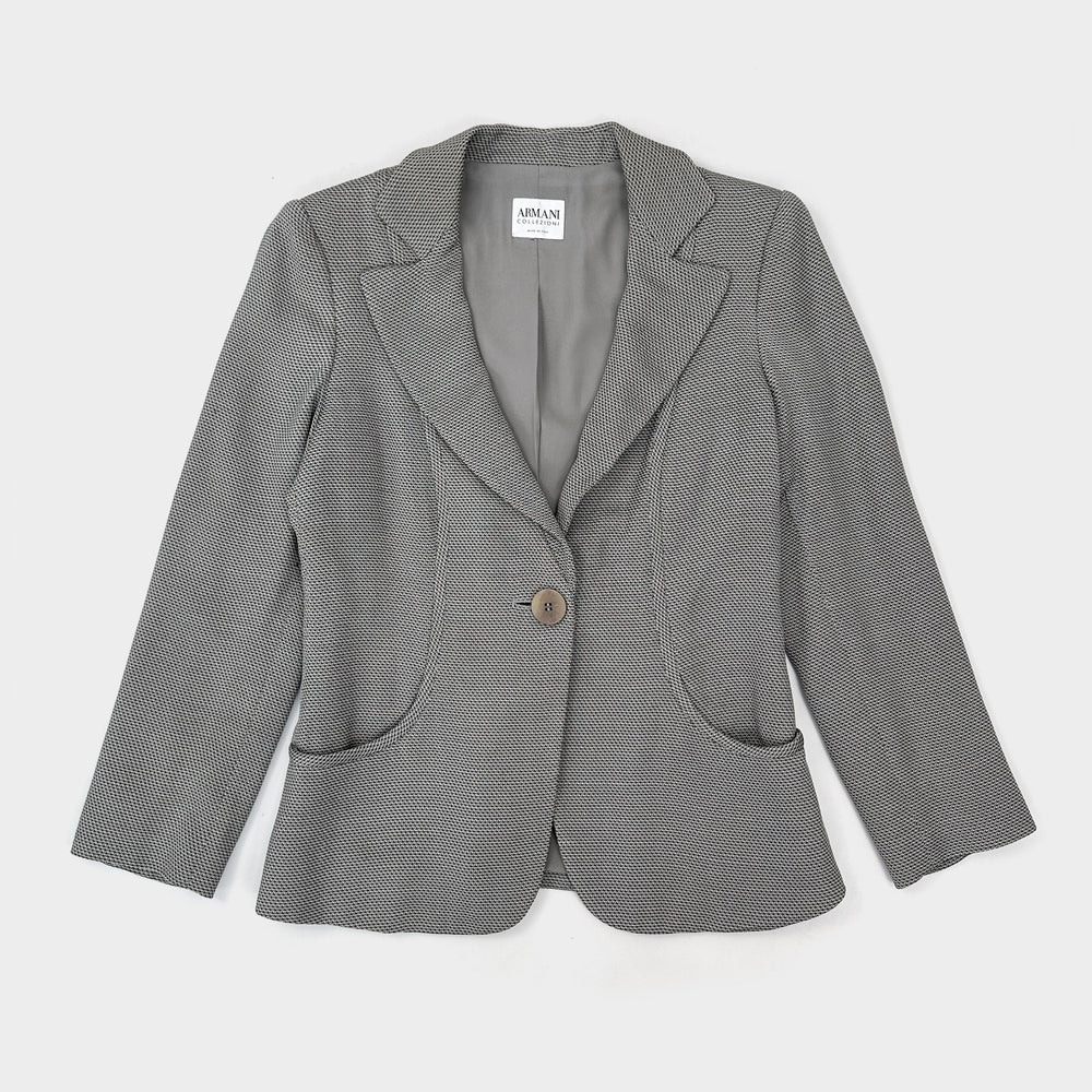 Armani Wolf Grey Textured Blazer 1990's