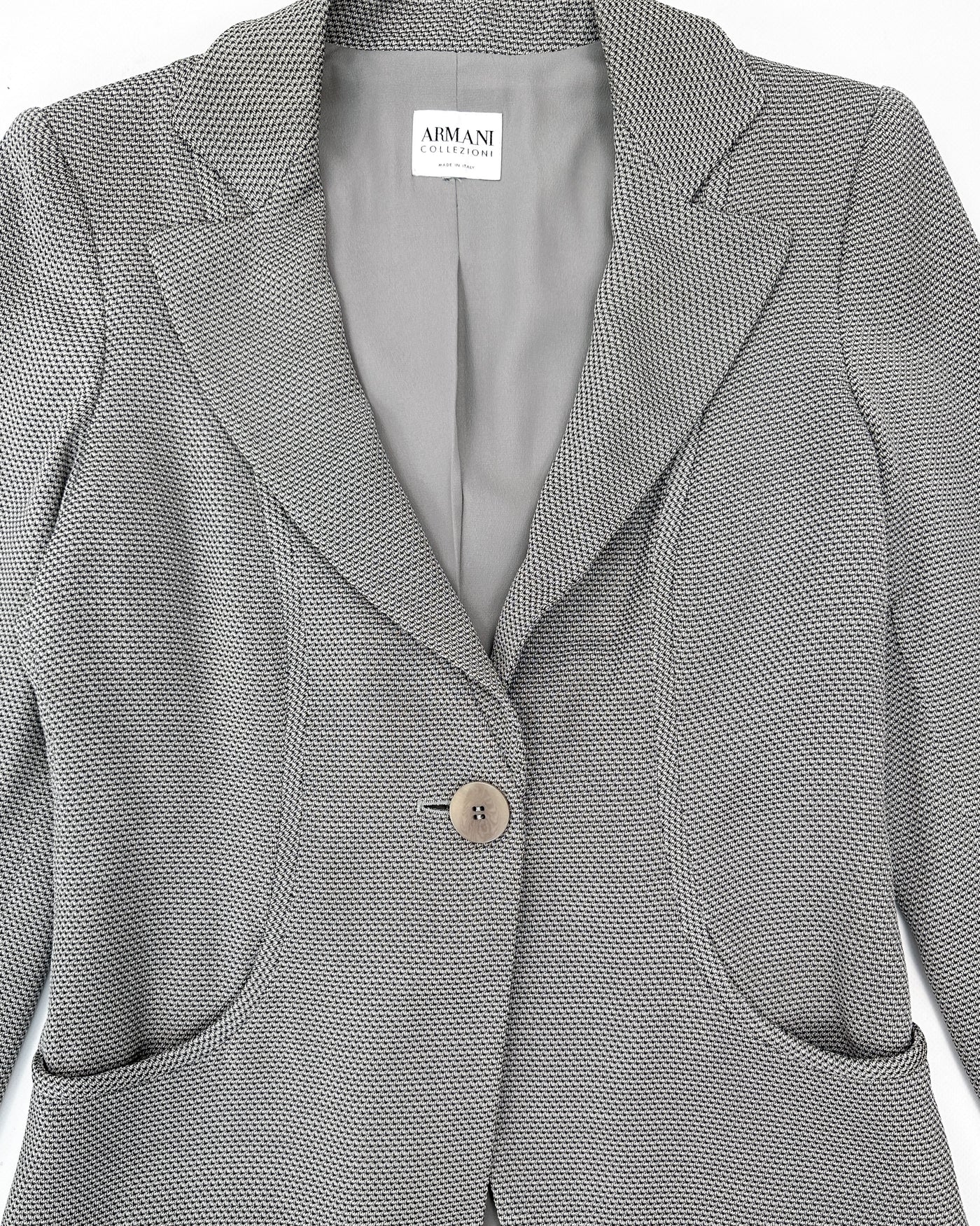 Armani Wolf Grey Textured Blazer 1990's