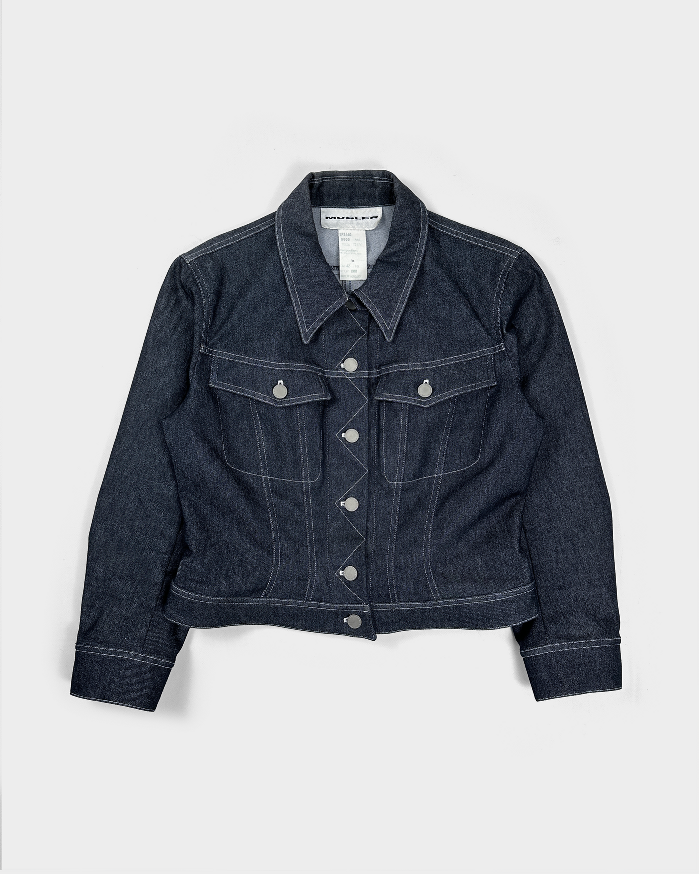 Mugler Cropped Denim Jacket 1990's