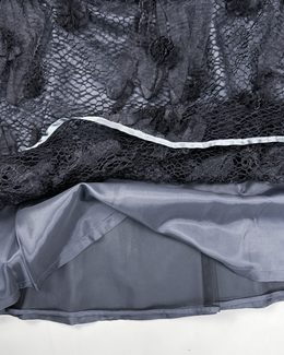 Amaya Arzuaga 2-Layer Lace Black Skirt 1990's