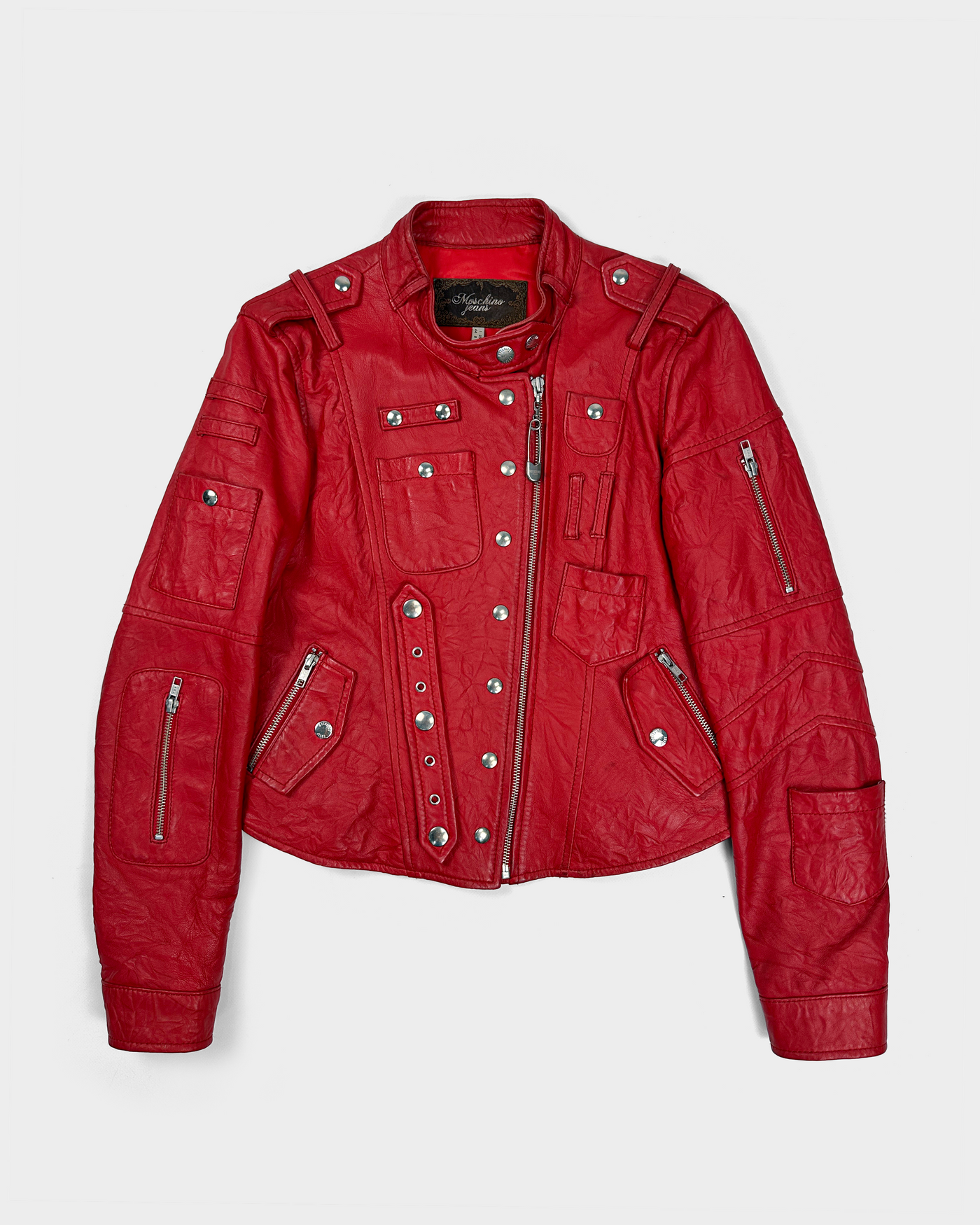Moschino Bondage Red Leather Jacket 2000's – Vintage TTS Moschino Bondage Red Leather Jacket 2000's – Vintage TTS