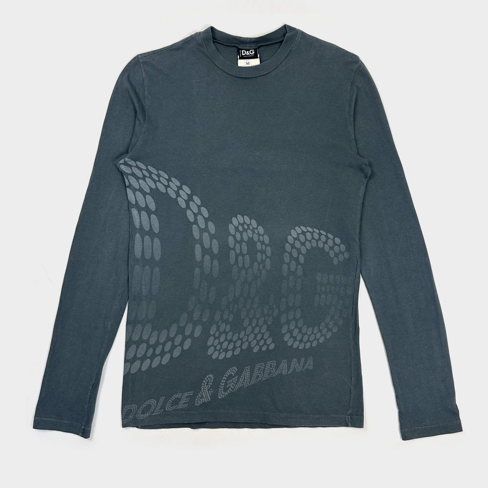 Dolce & Gabbana Dots Logo Long Sleeve Tee Top 2000's