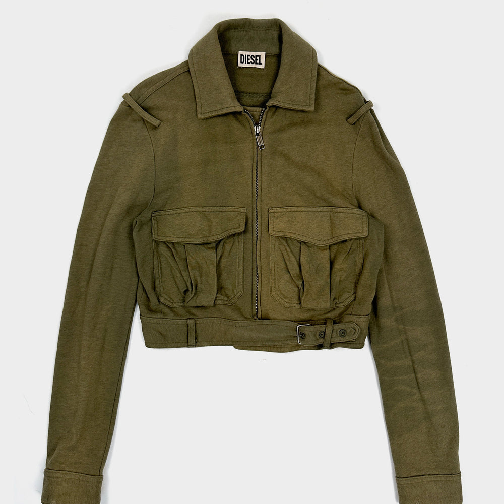 Diesel Cropped Military Green Jacket 2000's