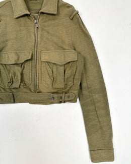 Diesel Cropped Military Green Jacket 2000's