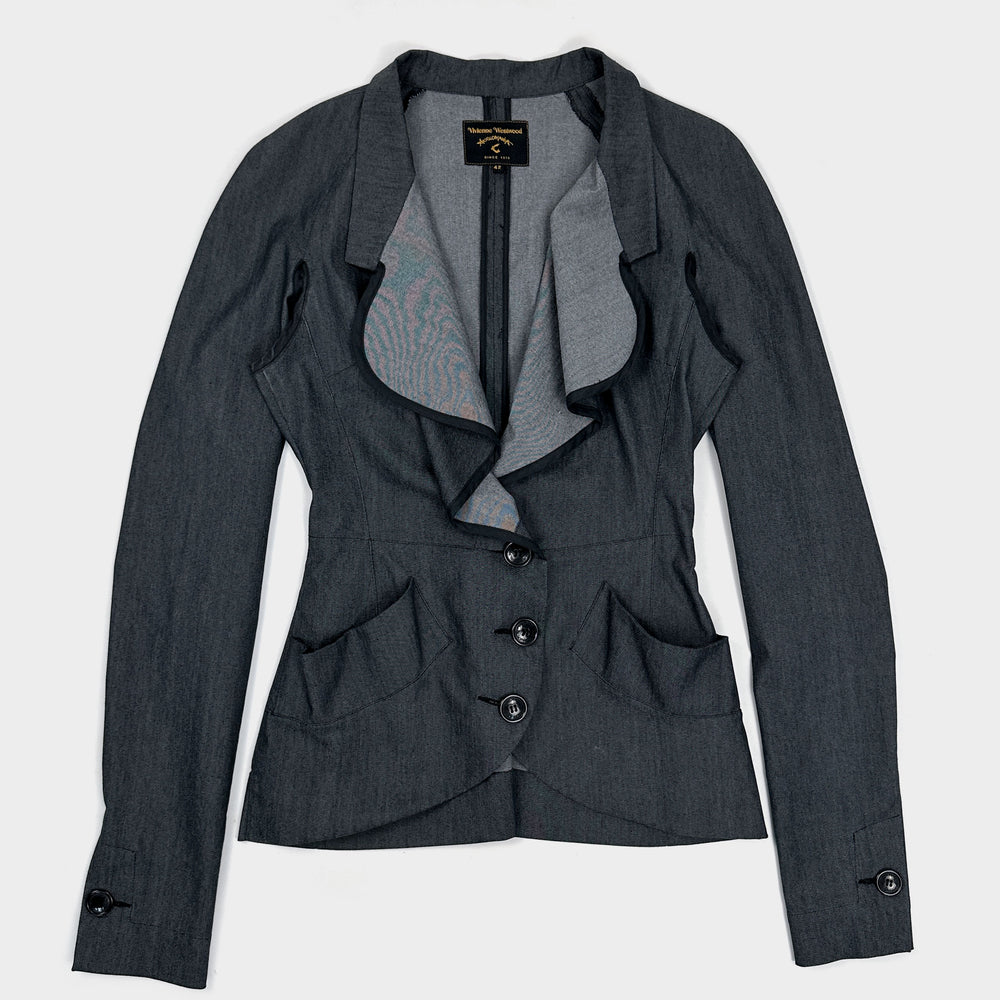 Vivienne Westwood Deconstructed Grey Blazer 1990's