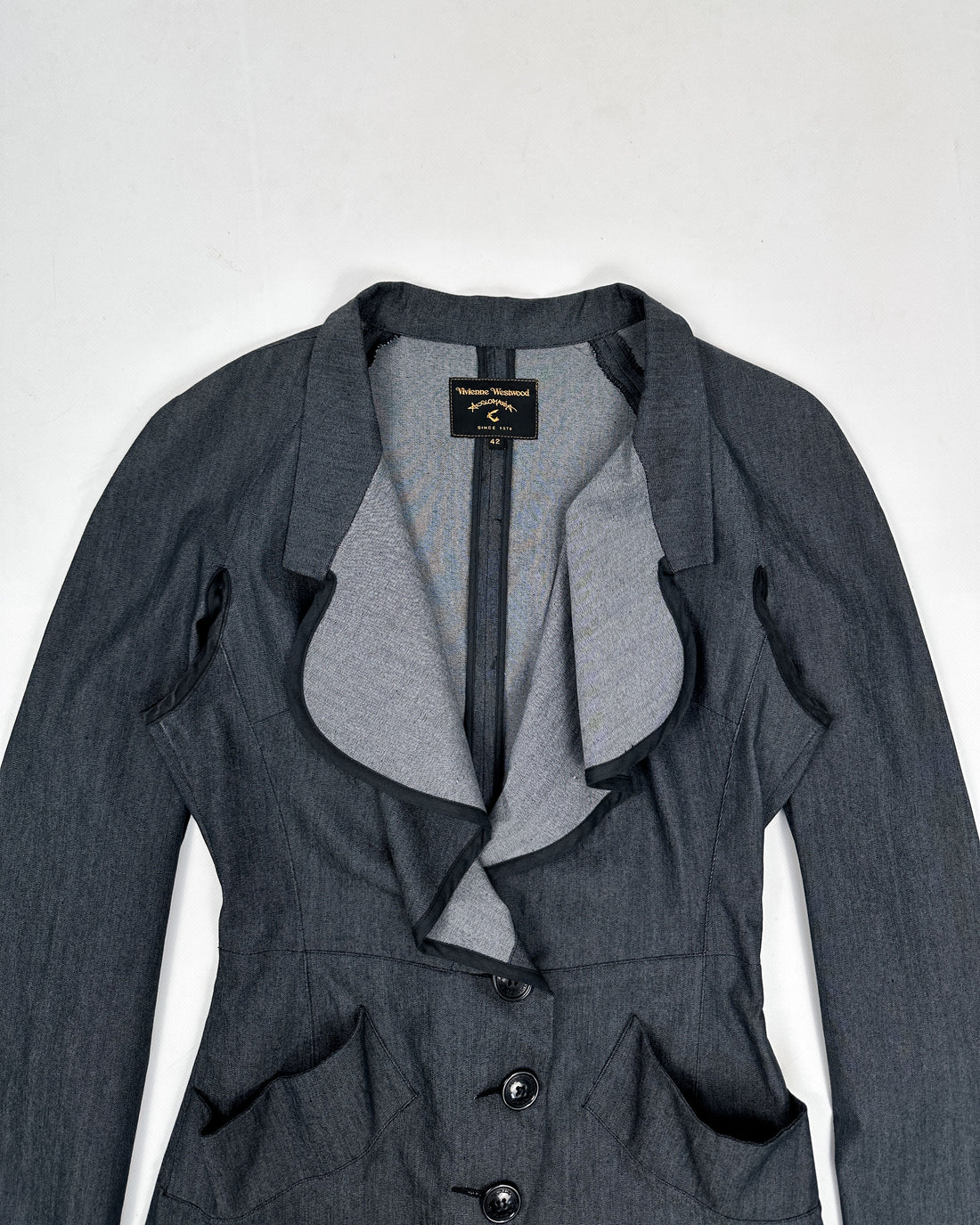 Vivienne Westwood Deconstructed Grey Blazer 1990's