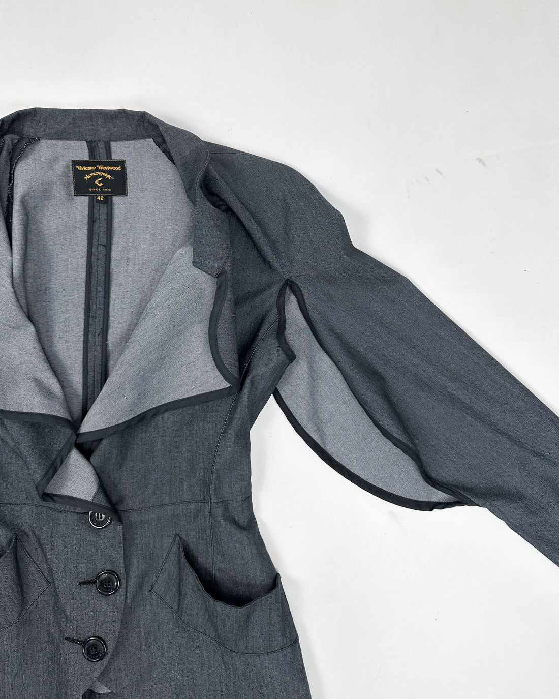 Vivienne Westwood Deconstructed Grey Blazer 1990's