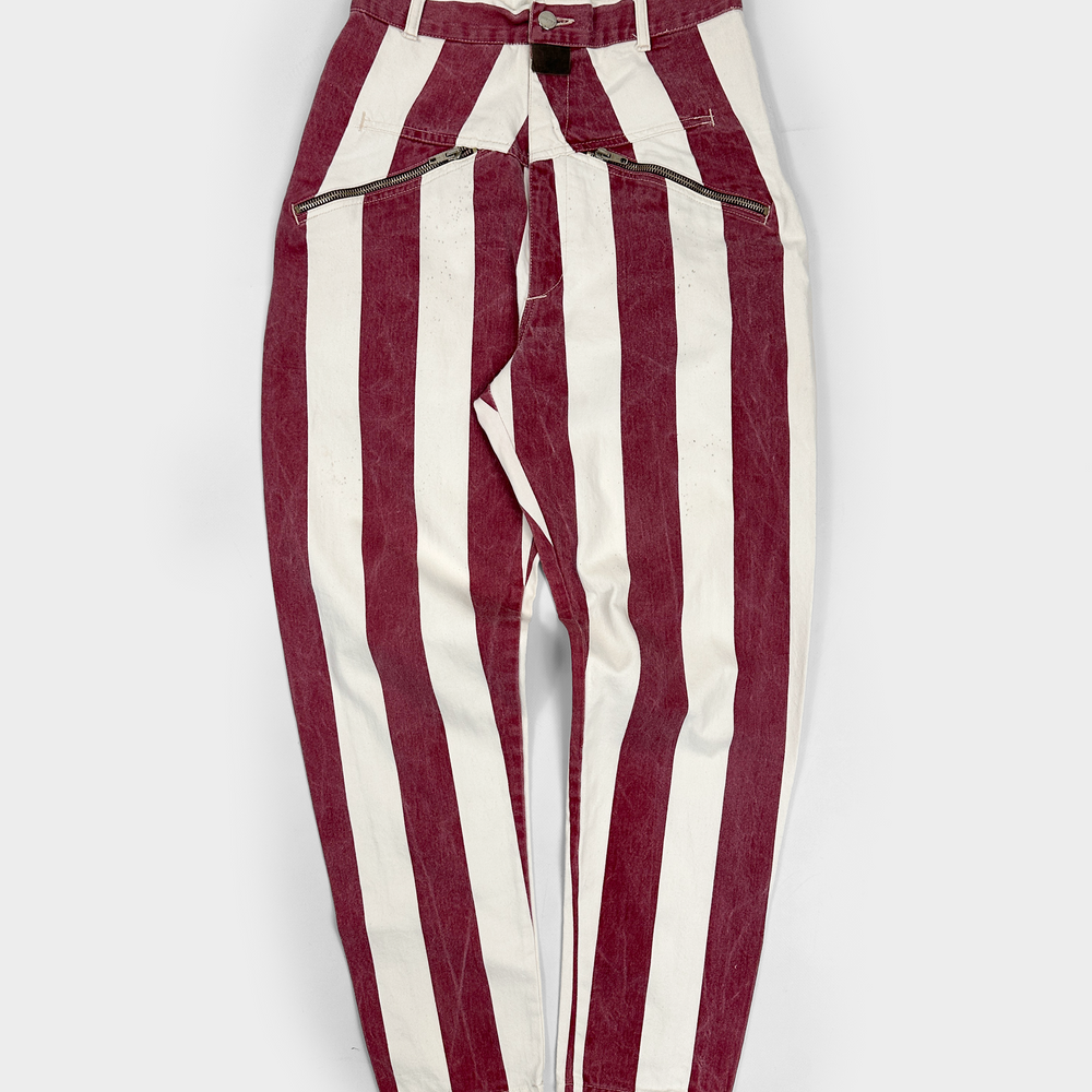 Marithé Francois Girbaud Balloon Striped Pants 1990's