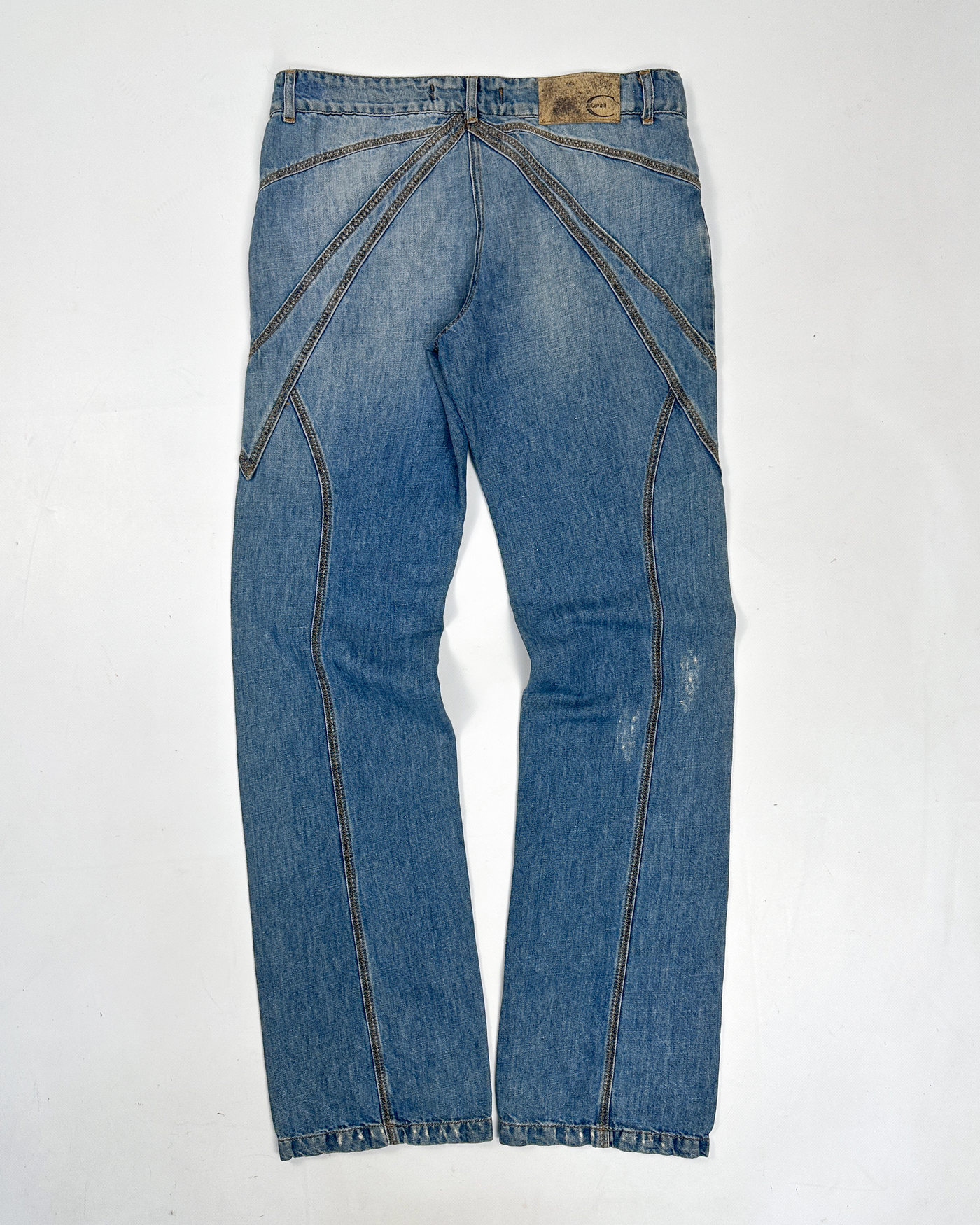 Roberto Cavalli Shaped Whased-Denim Pants 2000's