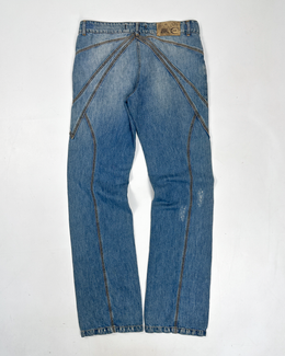 Roberto Cavalli Shaped Whased-Denim Pants 2000's