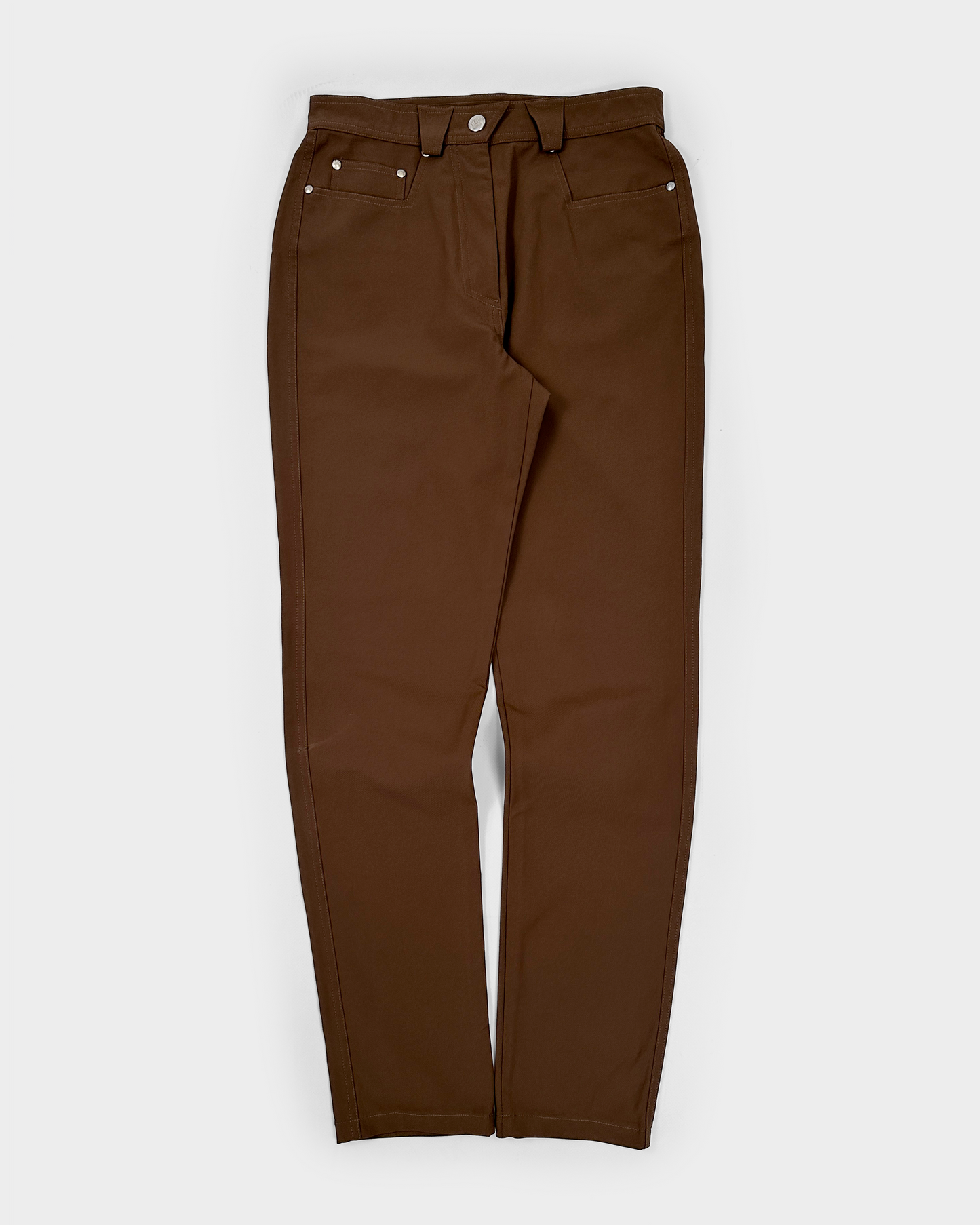 Mugler Silver Details Brown Elastic Pants 2000's