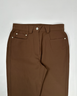 Mugler Silver Details Brown Elastic Pants 2000's
