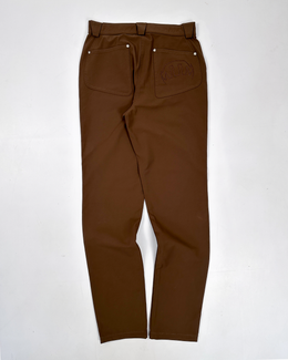 Mugler Silver Details Brown Elastic Pants 2000's