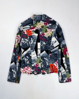 Kenzo Pleated Printed Trucker Jacket 1990's