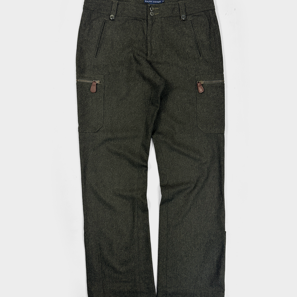 Ralph Lauren Green Wool Zipped Pants 1990's