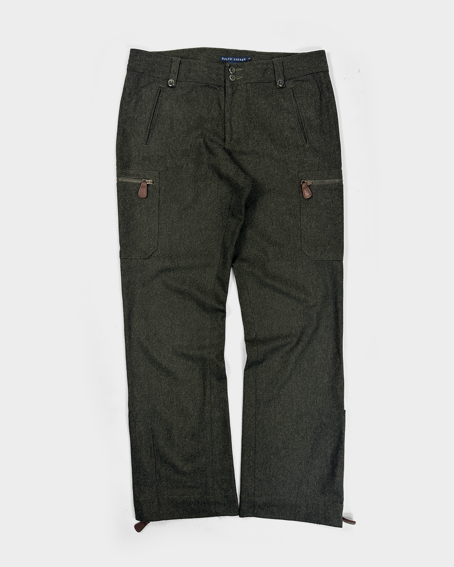 Ralph Lauren Green Wool Zipped Pants 1990's