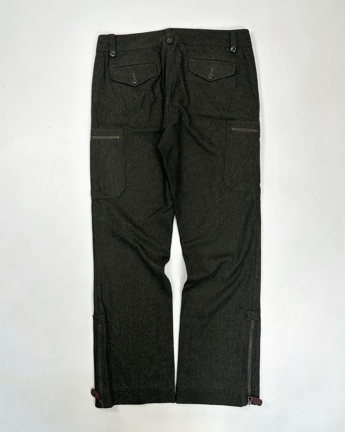 Ralph Lauren Green Wool Zipped Pants 1990's