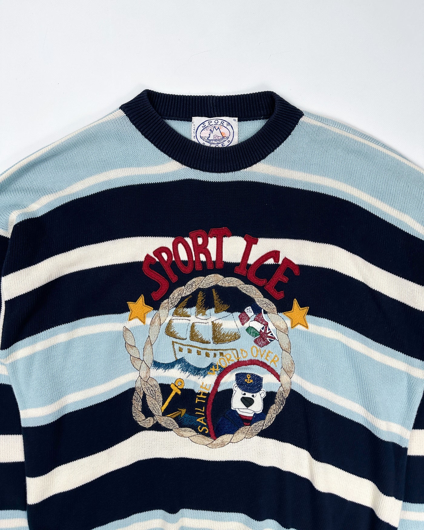 Iceberg Sport Sail Striped Knitwear 1990's