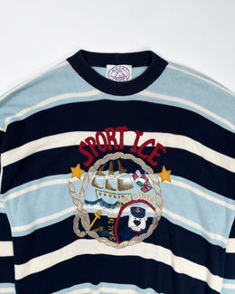 Iceberg Sport Sail Striped Knitwear 1990's