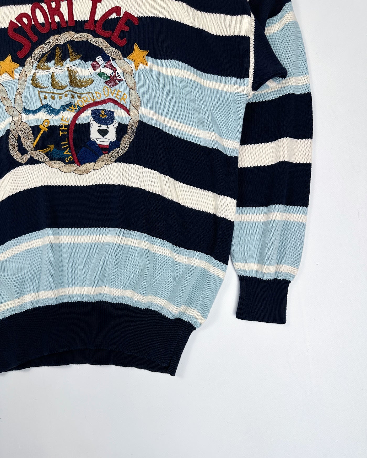 Iceberg Sport Sail Striped Knitwear 1990's