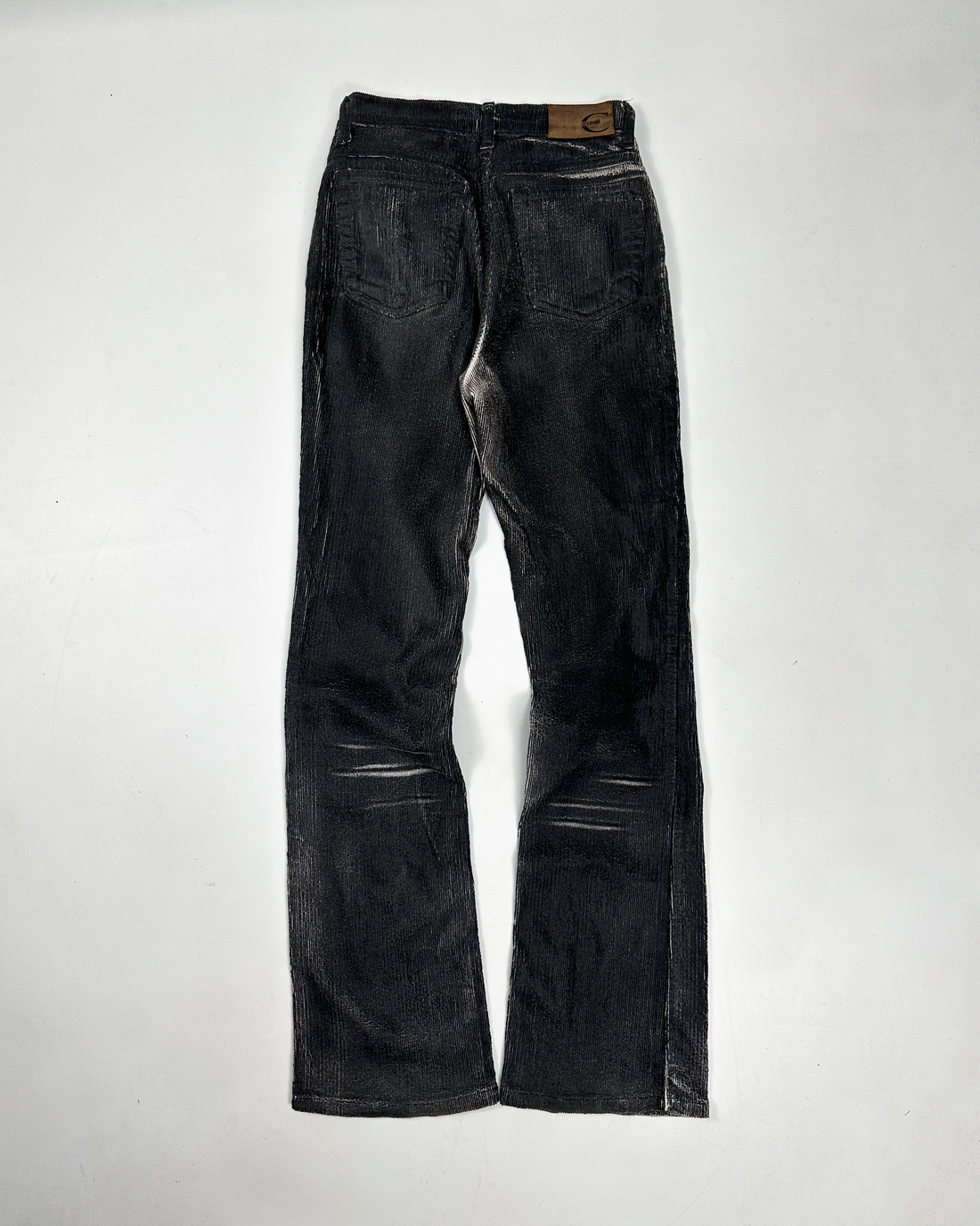 Roberto Cavalli Corduroy Black Painted Pants 2000's