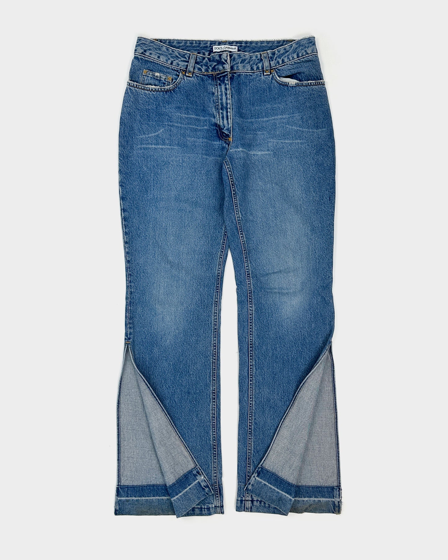 Dolce & Gabbana Open Leg Denim Pants 2000's