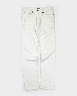 Dolce & Gabbana White Distressed Pants 2000's