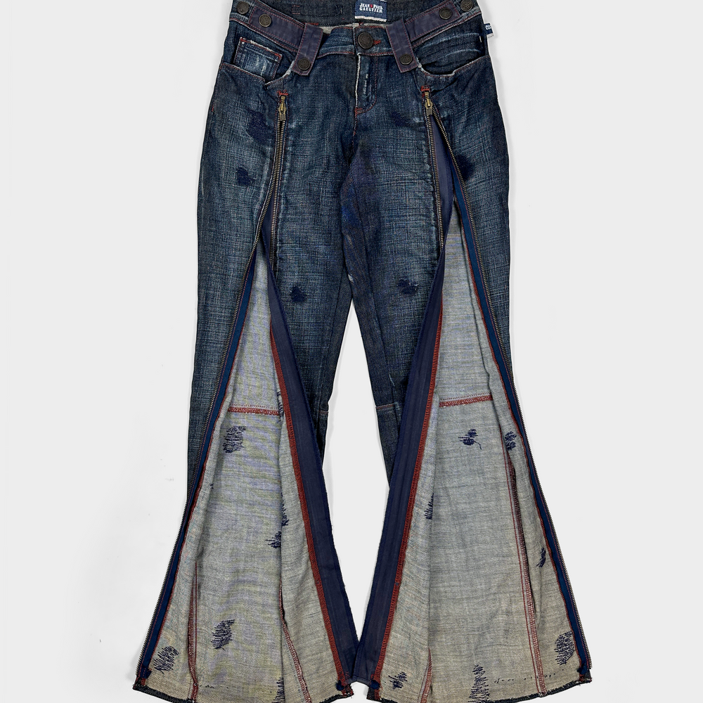 Jean Paul Gaultier Full-Leg Zipped Denim Pants 1990's