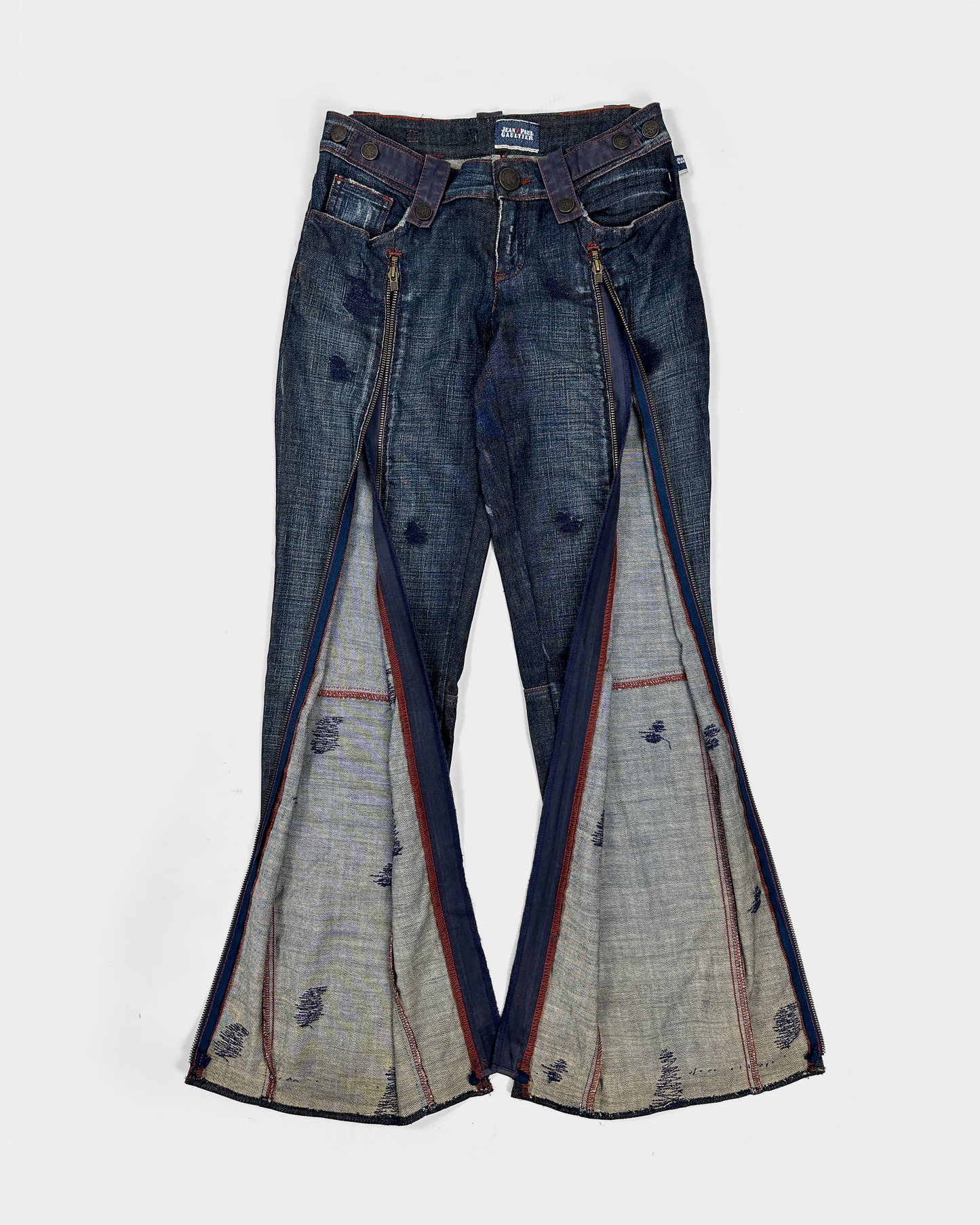 Jean Paul Gaultier Full-Leg Zipped Denim Pants 1990's