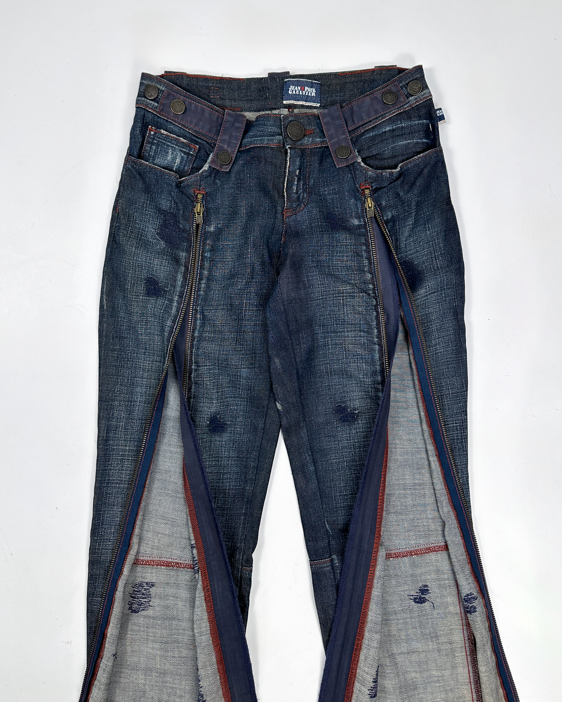 Jean Paul Gaultier Full-Leg Zipped Denim Pants 1990's