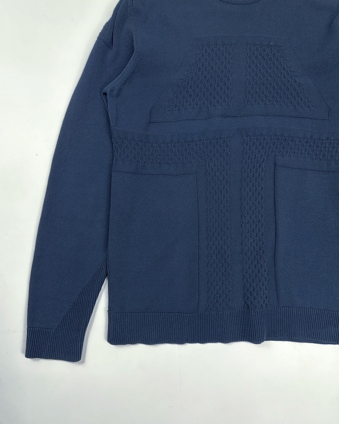 Marithé Francois Girbaud Navy Blue Textured Knit 2000's