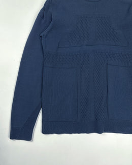 Marithé Francois Girbaud Navy Blue Textured Knit 2000's