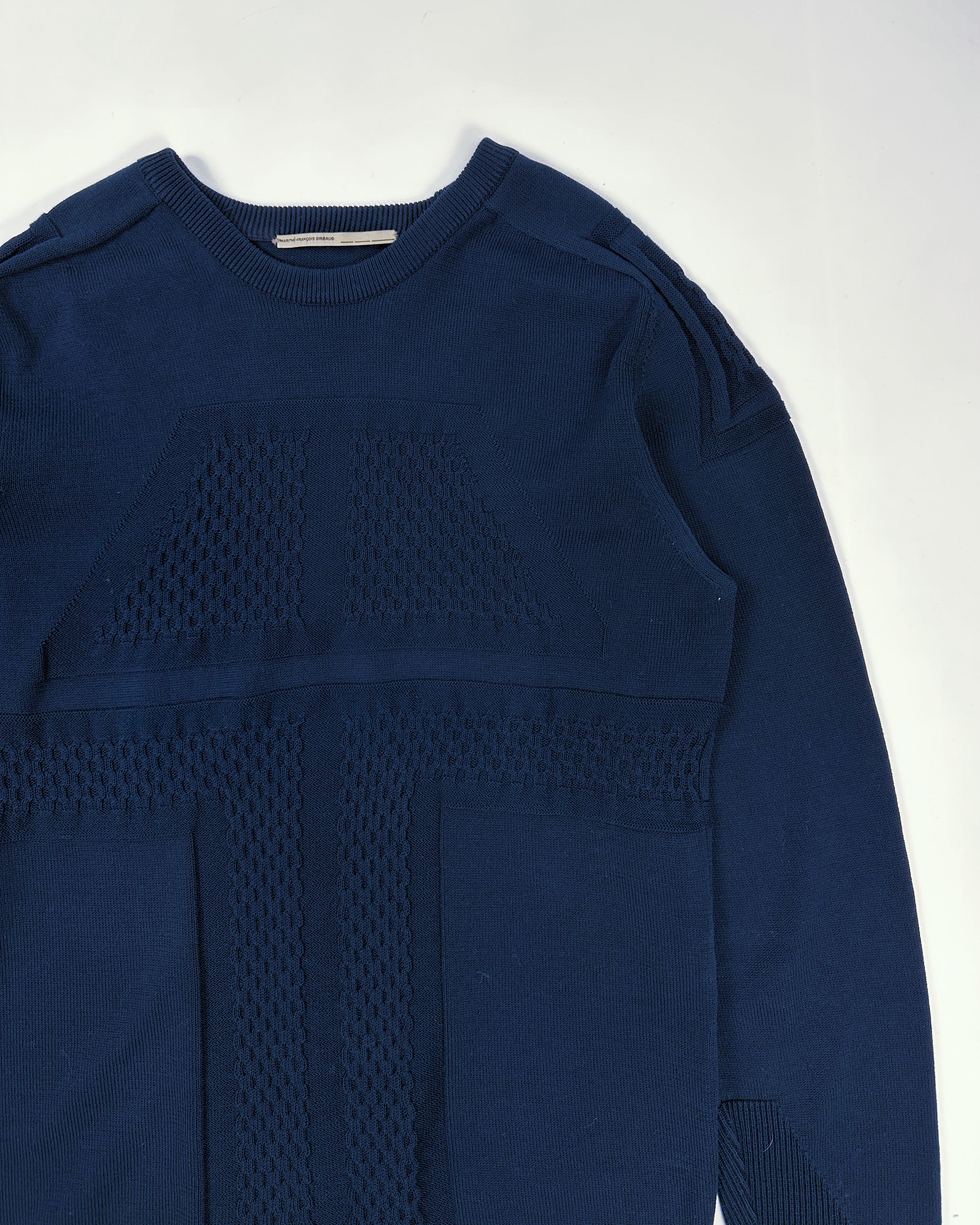 Marithé Francois Girbaud Navy Blue Textured Knit 2000's Marithé Francois Girbaud Navy Blue Textured Knit 2000's