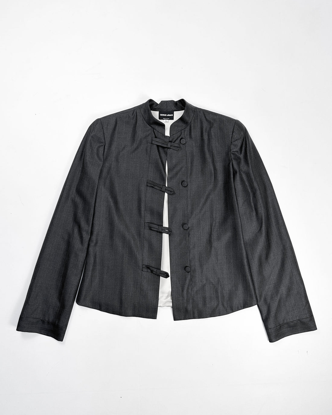 Armani Grey Japanese Style Silk + Wool Blazer 2009
