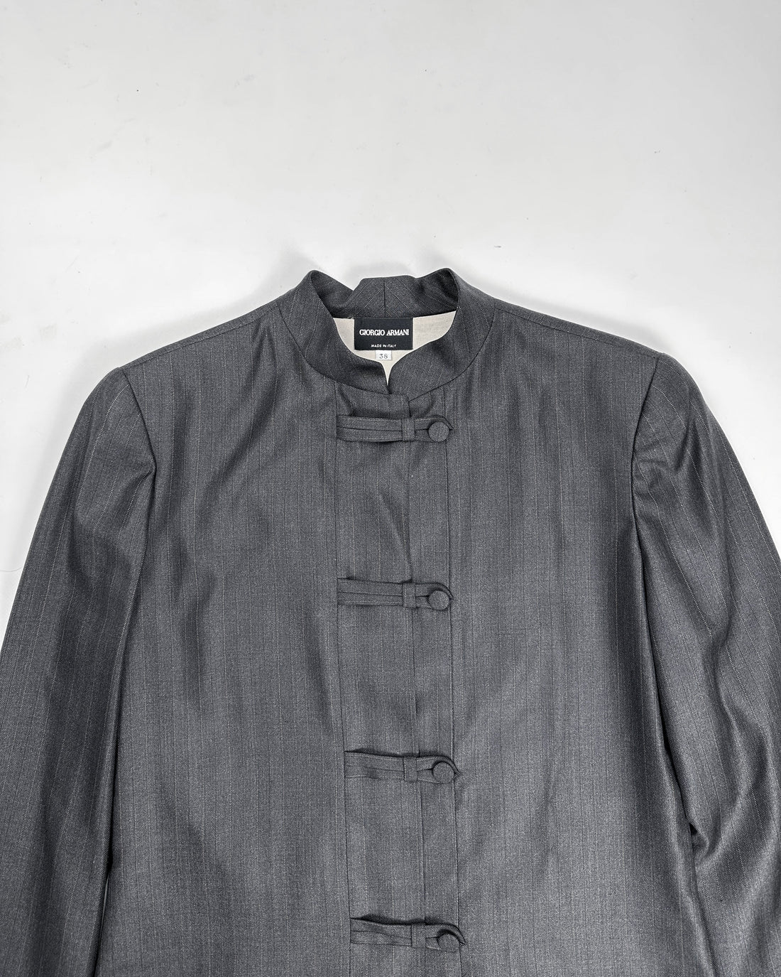 Armani Grey Japanese Style Silk + Wool Blazer 2009