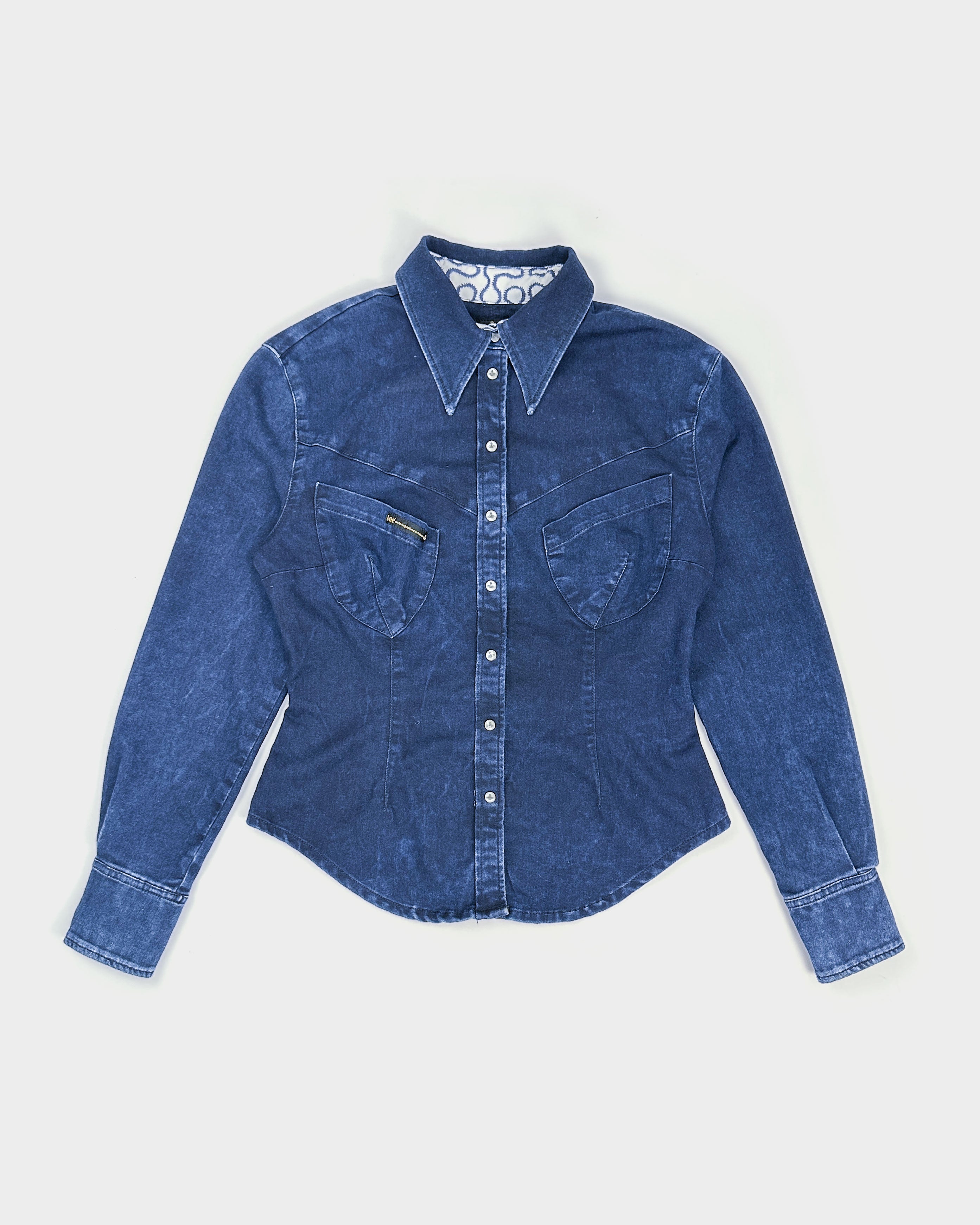 Lee WESTERN - Button-down blouse - mid blues/blue denim - Zalando.co.uk
