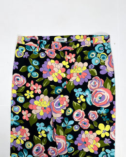 Moschino Doodle Flowers Print Black Light Pants 2000s