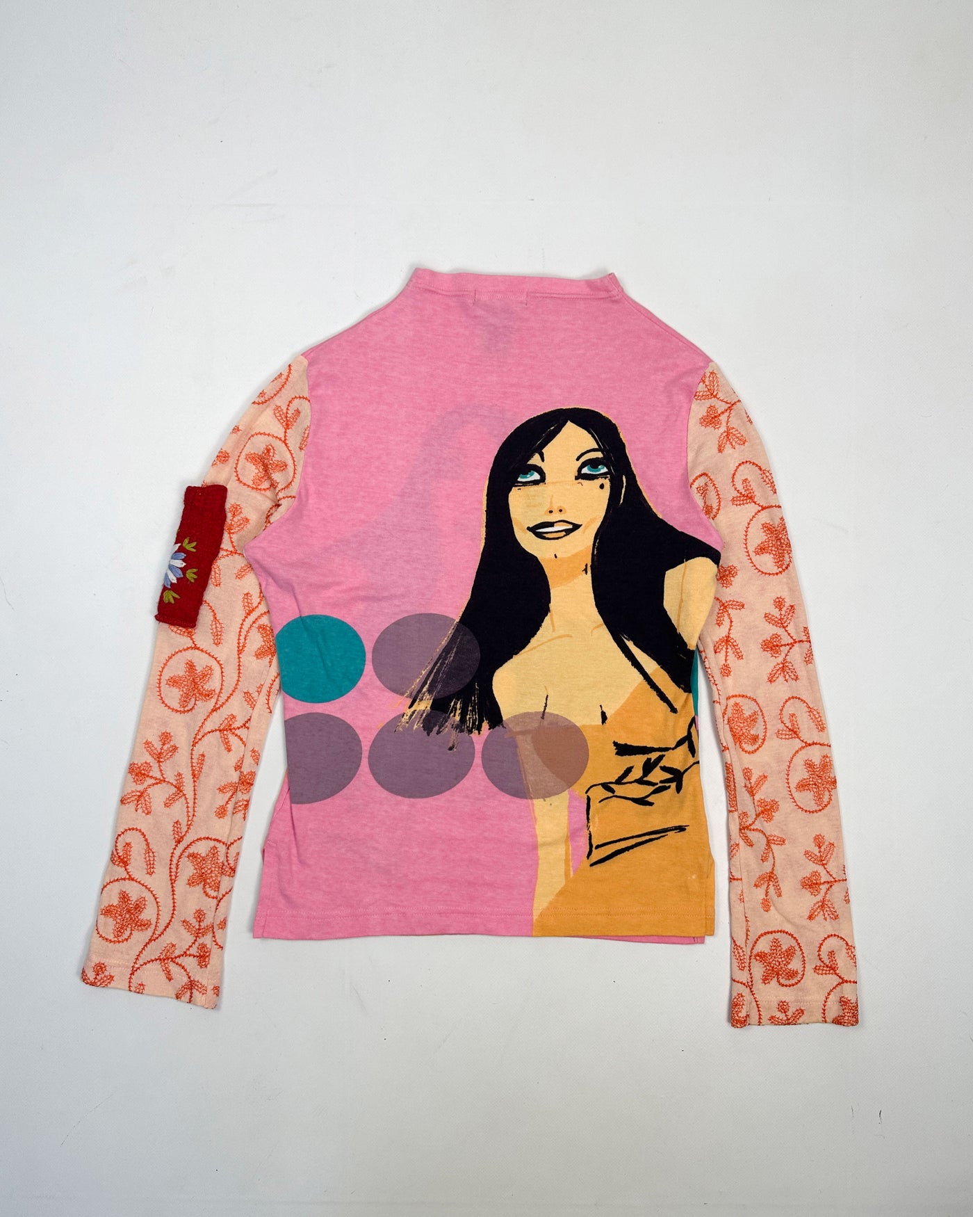 Custo Barcelona Long Sleeve Knit Pocket Top 1990's