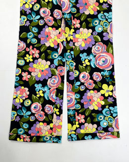 Moschino Doodle Flowers Print Black Light Pants 2000s