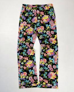 Moschino Doodle Flowers Print Black Light Pants 2000s