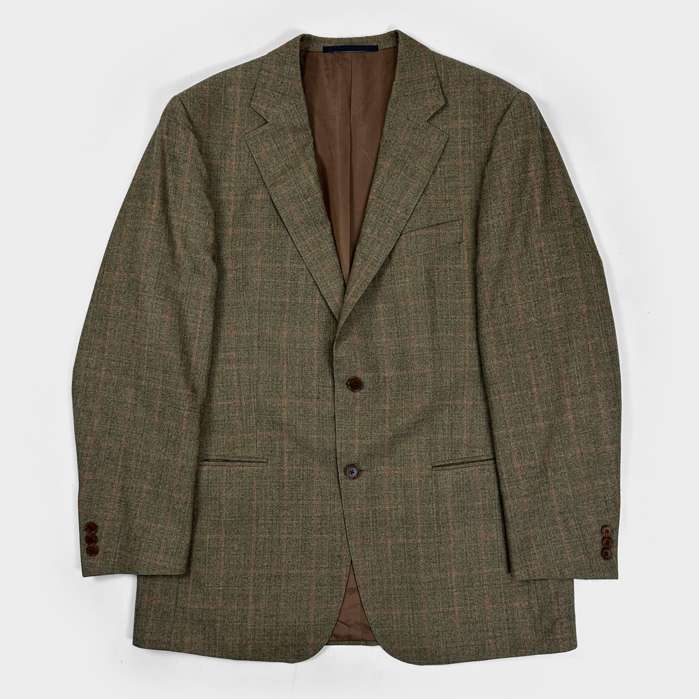 Burberry Sample Wool Checkered Pattern Blazer 1990's